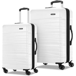 Samsonite Evolve SE Hardside Expandable with Double Spinner Wheels, 2PC SET (CO/M), Army Green(Snow White)