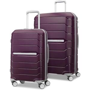 Samsonite Freeform 2-Piece Luggage Set – Carry-On & Large Checked Luggage with Dual Spinner Wheels – Durable Polypropylene Hardshell – TSA Lock, Airline-Approved – Expandable Hard Shell – Mint Green(Amethyst Purple)