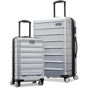 Samsonite Omni 2 Hardside Expandable Luggage with Spinner Wheels, Birch White, 2-Piece Set (19/28)(Arctic Silver)