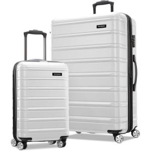 Samsonite Omni 2 Hardside Expandable Luggage with Spinner Wheels, Birch White, 2-Piece Set (19/28)(Birch White)