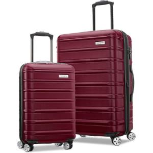 Samsonite Omni 2 Hardside Expandable Luggage with Spinner Wheels, Birch White, 2-Piece Set (19/28)(Natural Merlot)