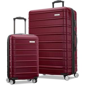Samsonite Omni 2 Hardside Expandable Luggage with Spinner Wheels, Birch White, 2-Piece Set (19/28)(Nature Merlot)