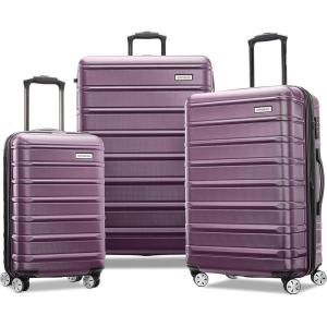 Samsonite Omni 2 Hardside Expandable Luggage with Spinner Wheels, Birch White, 2-Piece Set (19/28)(Purple)