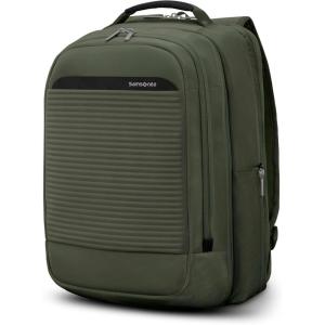 Samsonite Paralux 2-in-1 Travel Backpack, Converts into Main Bag + Go Bag, Lay-Flat Packing, StackIt™ Strap, Laptop Sleeve & Integrated AirTag™ Holder – Business & Adventure Travel Bag – Stone Grey(Olive)