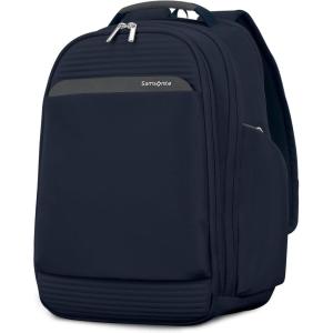 Samsonite Paralux Everyday Backpack – Laptop & Tablet Backpack with 5 Compartments, Removable TecKit™ Pouch, Microsuede Trim, Water Bottle Pockets – Work, Commute & Travel Bag – Black(Midnight Navy)