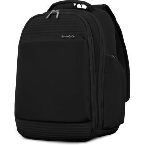 Samsonite Paralux Everyday Backpack – Laptop & Tablet Backpack with 5 Compartments, Removable TecKit™ Pouch, Microsuede Trim, Water Bottle Pockets – Work, Commute & Travel Bag – Black(Black)