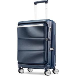 Samsonite Paralux Global Carry-On Luggage – Innovative Design – Quick Access Front Pocket – Dual Suspension Wheel Technology – TSA Lock – Expandable – Includes Removable Packing Cubes – Olive(Midnight Navy)