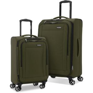 Samsonite Saire LTE Softside Expandable Luggage with Spinner Wheels, Black, 3-Piece Set (Carry On/Medium/Large)(Olive Green)