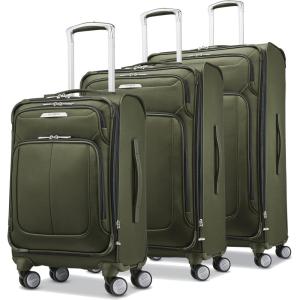 Samsonite Solyte DLX Softside Expandable Luggage with Spinner Wheels, Mediterranean Blue, Checked-Medium 25-Inch(Cedar Green)
