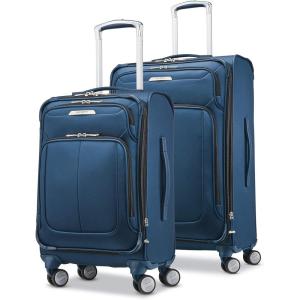 Samsonite Solyte DLX Softside Expandable Luggage with Spinner Wheels, Mediterranean Blue, Checked-Medium 25-Inch(Mediterranean Blue)