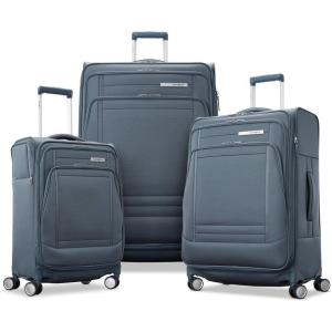 Samsonite UpLIFT Lightweight Medium Checked Softside Luggage with Spinner Wheels – Expandable – Airline-Approved, Polyester Soft Suitcase for Ultra Light Travel – Black(Elemental Blue)