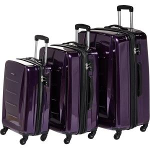 Samsonite Winfield 2 Hardside Expandable Luggage with Spinner Wheels, Checked-Large 28-Inch, Brushed White(Deep Purple)