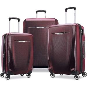 Samsonite Winfield 3 DLX Hardside Expandable Luggage with Spinners, 2PC SET (CO/MED), Royal Blue Ombre(Burgundy)